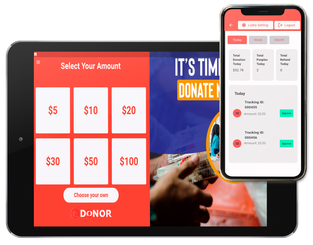 payment screen of our donation management system